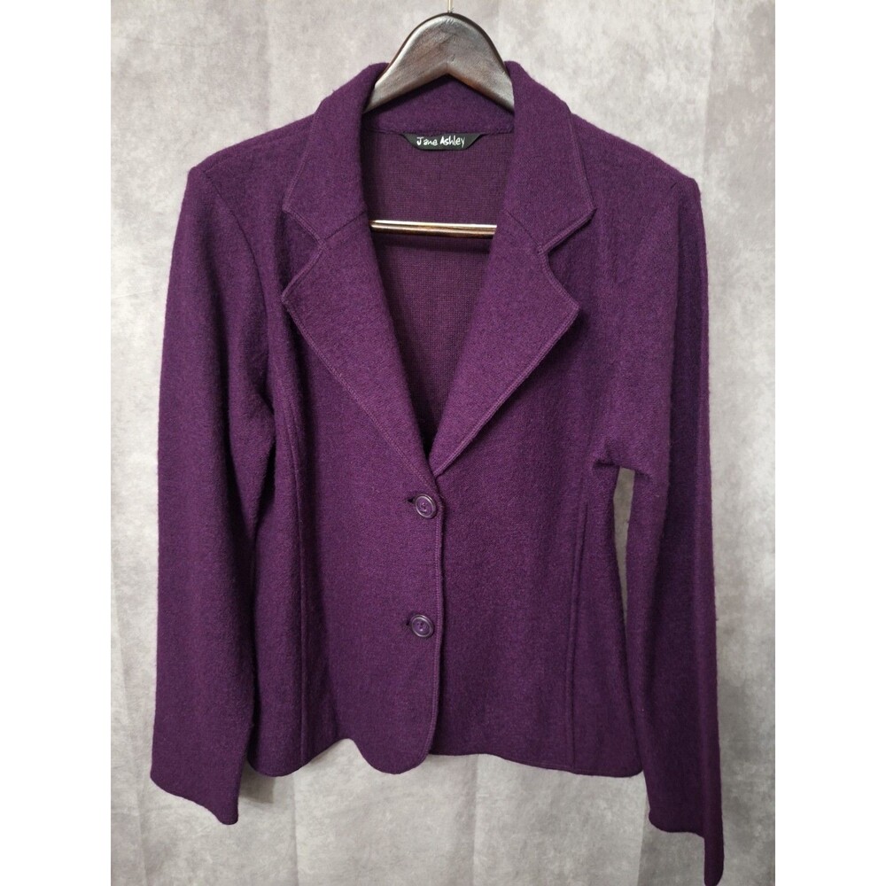 Y2K Jane Ashley Wool Blend Purple Cardigan Sz M Preppy Academia Teacher Career